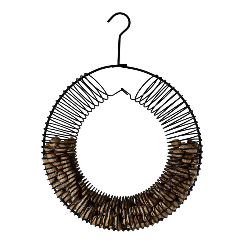 Songbird Essentials Whole Peanut Black Wreath Feeder for Squirrels and Blue Jays - Image 4